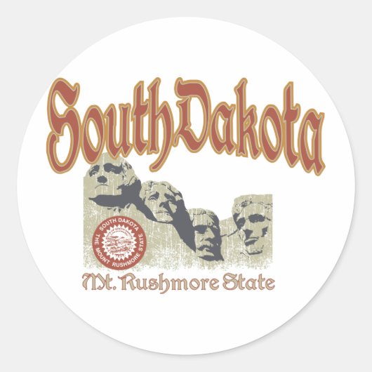 South Dakota Ronde Sticker (Voorkant)