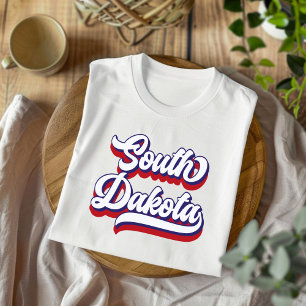 South Dakota Rood Wit en Blauw Vintage T-Shirt