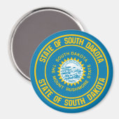 South Dakota Round Emblem Magneet (Voorkant / Achterkant)