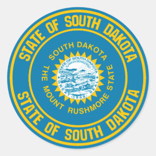 South Dakota Round Emblem Ronde Sticker