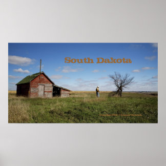 South Dakota Schilderachtig Cowboy Poster