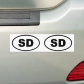 South Dakota SD oval Bumpersticker (Op auto)