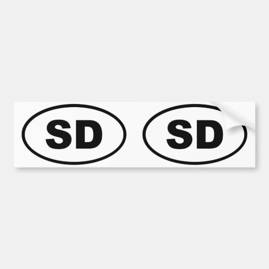 South Dakota SD oval Bumpersticker (Voorkant)