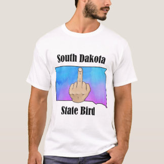 South Dakota staat vogel t-shirt middelvinger