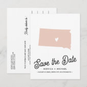 SOUTH DAKOTA State Destination Weddenschap IEDERE  Aankondigingskaart (Voorkant / Achterkant)