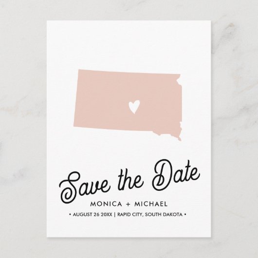 SOUTH DAKOTA State Destination Weddenschap IEDERE  Aankondigingskaart (Voorkant)