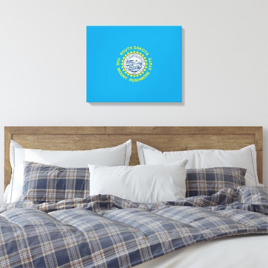 South Dakota State Flag Design Decor Canvas Afdruk (Insitu (Slaapkamer))