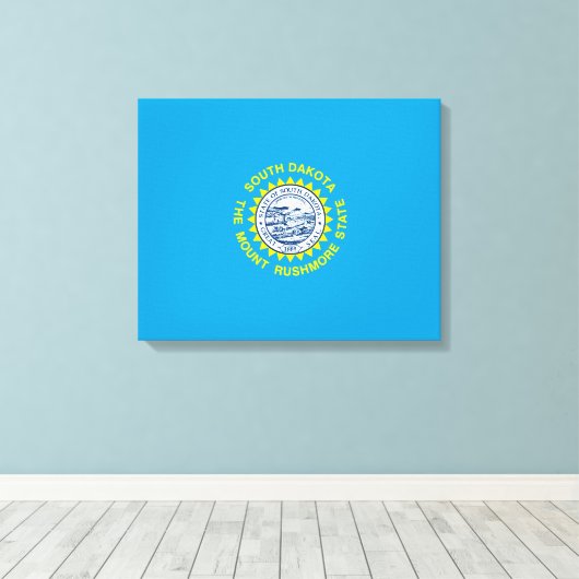 South Dakota State Flag Design Decor Canvas Afdruk (Insitu (Houten vloer))