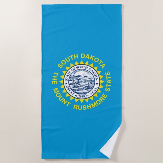 South Dakota State Flag Design op een Strandlaken (Voorkant)