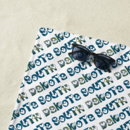 South Dakota State Flag Typography Pattern Verenig Strandlaken