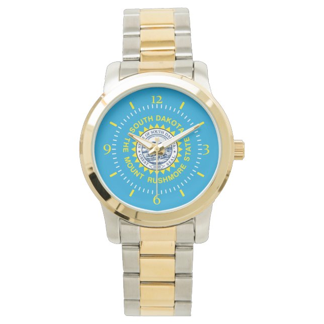 South Dakota State Flag Watch Design Horloge (Voorkant)