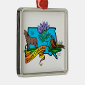 South Dakota State Kerstornament Keepslag Metalen Ornament (Rechts)