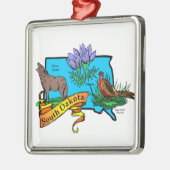 South Dakota State Kerstornament Keepslag Metalen Ornament (Links)