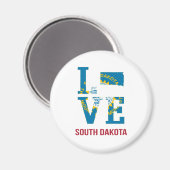 South Dakota State Love USA Magneet (Voorkant / Achterkant)