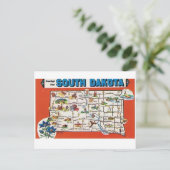 South Dakota State Map Briefkaart (Staand voorkant)