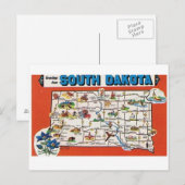 South Dakota State Map Briefkaart (Voorkant / Achterkant)