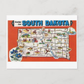 South Dakota State Map Briefkaart (Voorkant)