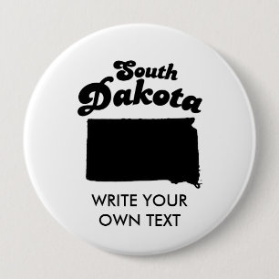 SOUTH DAKOTA STATE MOTTO T-SHIRT RONDE BUTTON 4,0 CM