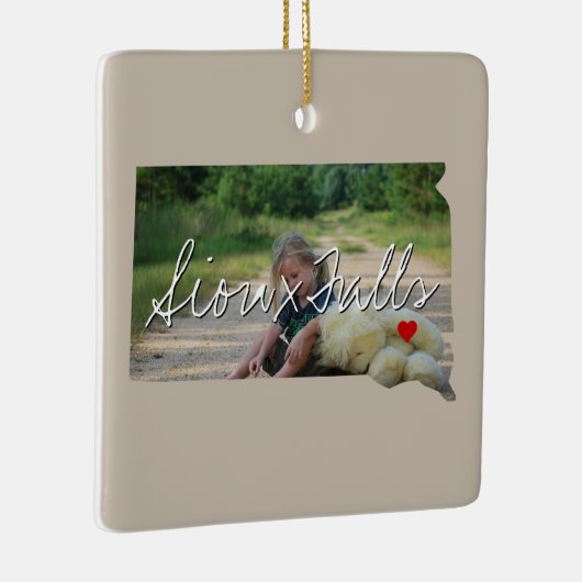 South Dakota State Photo insert and town name Keramisch Ornament (Rechts)