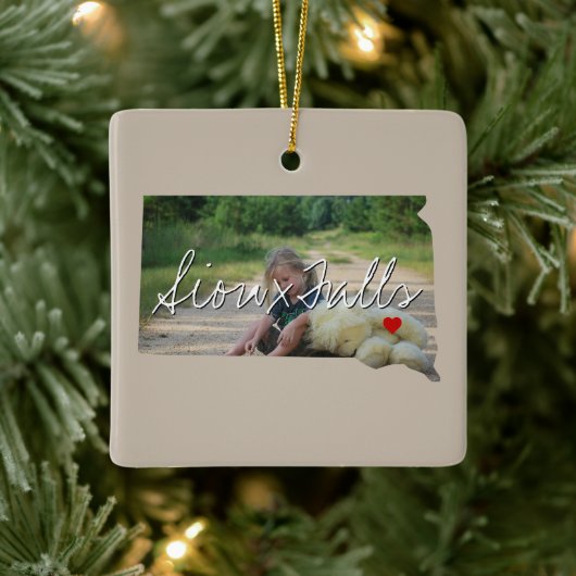 South Dakota State Photo insert and town name Keramisch Ornament (Boom)
