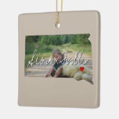South Dakota State Photo insert and town name Keramisch Ornament (Links)