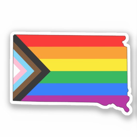 South Dakota State Pride LGBTQ Progress Pride Sticker (Voorkant)