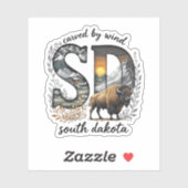 South Dakota State Sticker | Bison Wilderness Art (Vel)