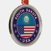 South Dakota sticker, telefoonzaak, canvas tas Metalen Ornament (Rechts)