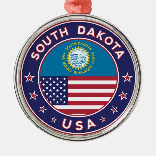 South Dakota sticker, telefoonzaak, canvas tas Metalen Ornament (Voorkant)