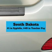 South Dakota Teacher Pay Bumpersticker (Op auto)