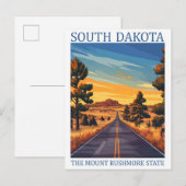 South Dakota the Mount Rushmore State USA Travel  Briefkaart (Voorkant / Achterkant)