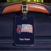 South Dakota United States Retro State Map 