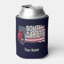 South Dakota United States Retro State Map 