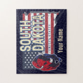 South Dakota United States Retro State Map  Legpuzzel (Verticaal)