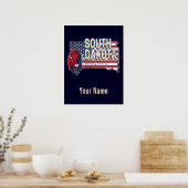 South Dakota United States Retro State Map Poster (Keuken)