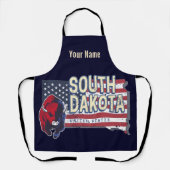 South Dakota United States Retro State Map Schort (Voorkant)