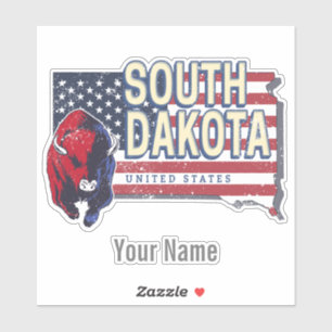 South Dakota United States Retro State Map  Sticker