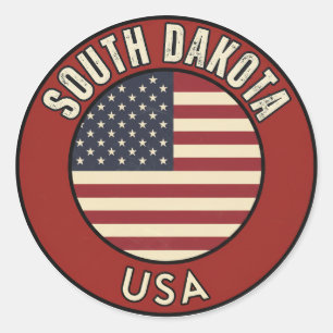South Dakota Verenigde Staten van Amerika Ronde Sticker