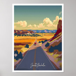 South Dakota Verenigde Staten Vintage Travel Poster