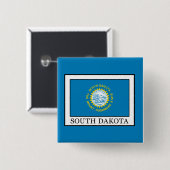 South Dakota Vierkante Button 5,1 Cm (Voorkant /achterkant)