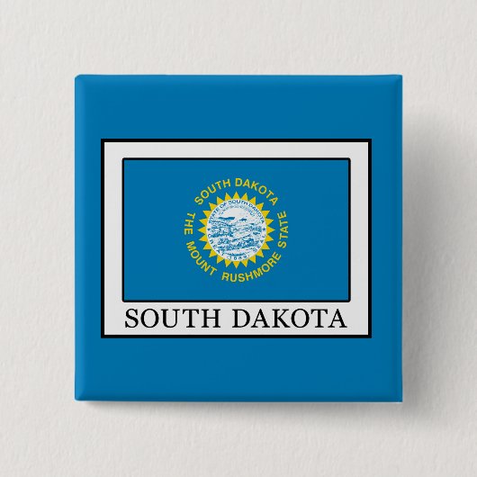 South Dakota Vierkante Button 5,1 Cm (Voorkant)