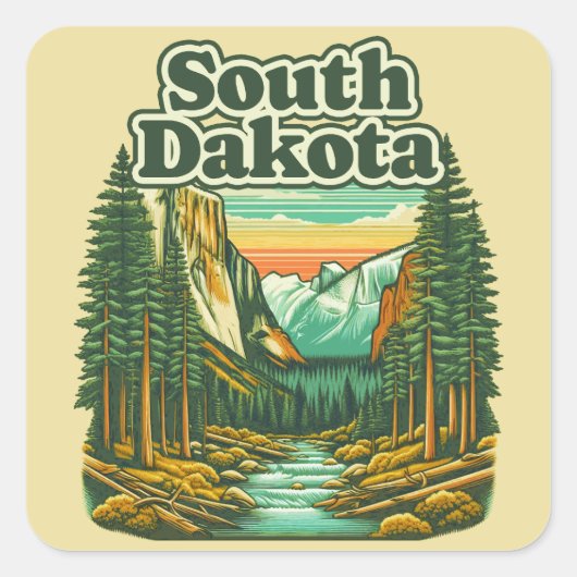 South Dakota Vierkante Sticker (Voorkant)