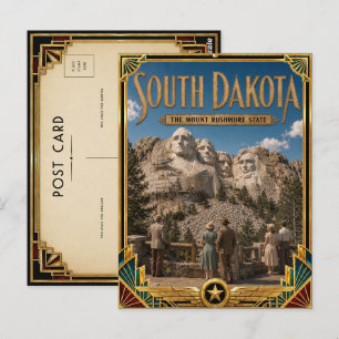 South Dakota Vintage Art Deco Gouden Tijdperk Briefkaart