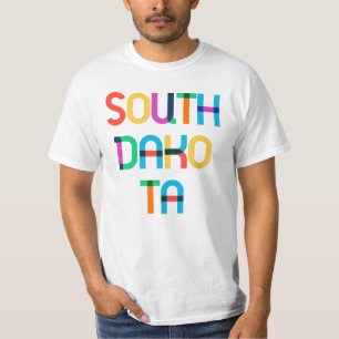 South Dakota Vintage Retro Kleurrijke 80s Pop Art T-shirt