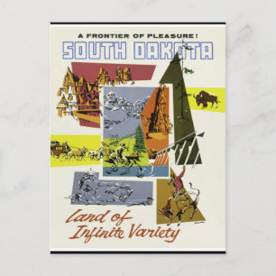 South Dakota Vintage Travel Poster Briefkaart