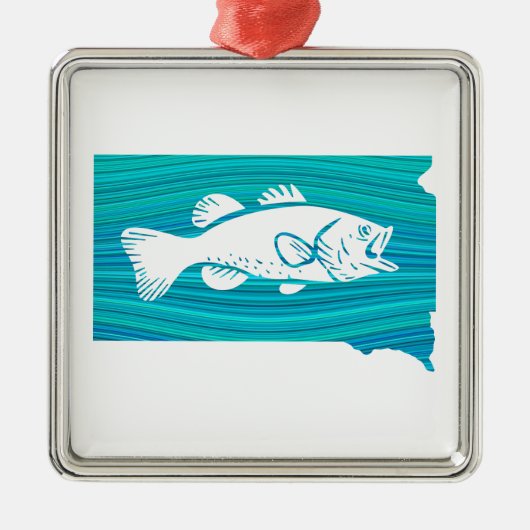 South Dakota Wave Vist Metalen Ornament (Voorkant)