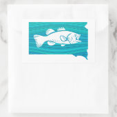 South Dakota Wave Vist Rechthoekige Sticker (Tas)