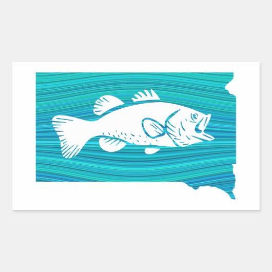 South Dakota Wave Vist Rechthoekige Sticker (Voorkant)