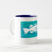 South Dakota Wave Vist Tweekleurige Koffiemok (Voorkant links)