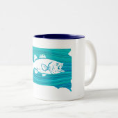 South Dakota Wave Vist Tweekleurige Koffiemok (Voorkant rechts)